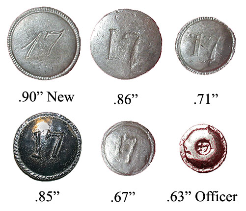 17th Regt Buttons